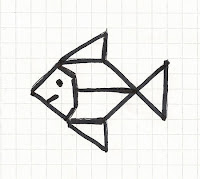 Graph of small fish figure from quilt block