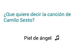 Significado de la canción Piel de Ángel Camilo Sesto.