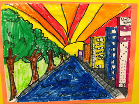 One Teacher's Adventures: One Point Perspective Art Project - Grade 4