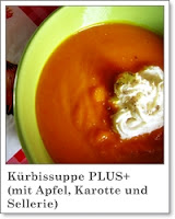 Kürbissuppe mit Apfel, Karotte, Serllerie und Ingwer