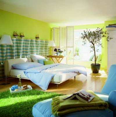 FRESCO Y ORIGINAL DORMITORIO EN VERDE MANZANA - Deco-Dormitorios