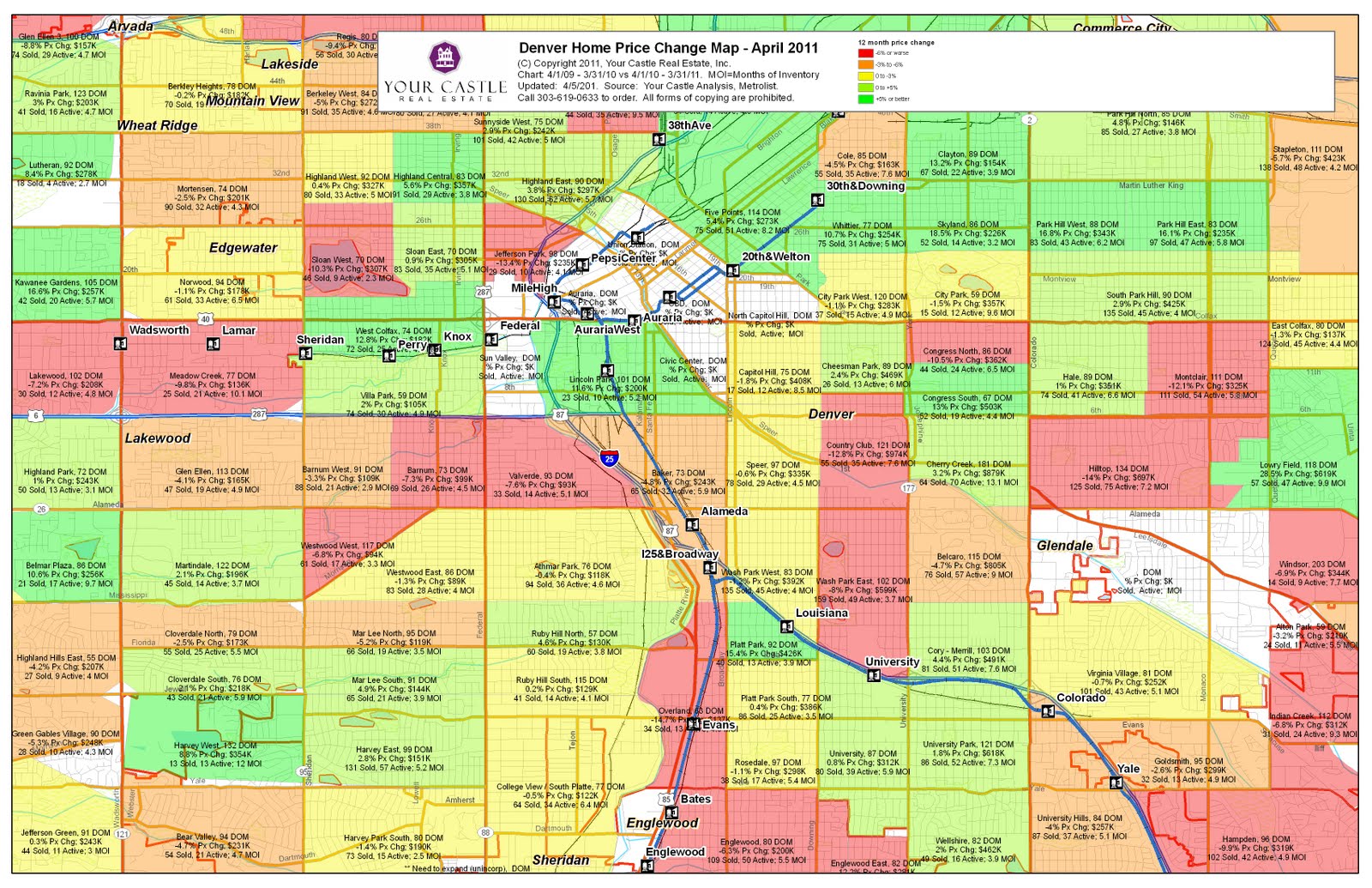 The Denver House Guy Blog The New April Denver Price Change Map