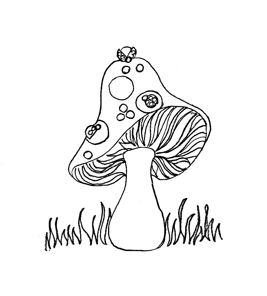 mushroom clipart black and white - photo #29