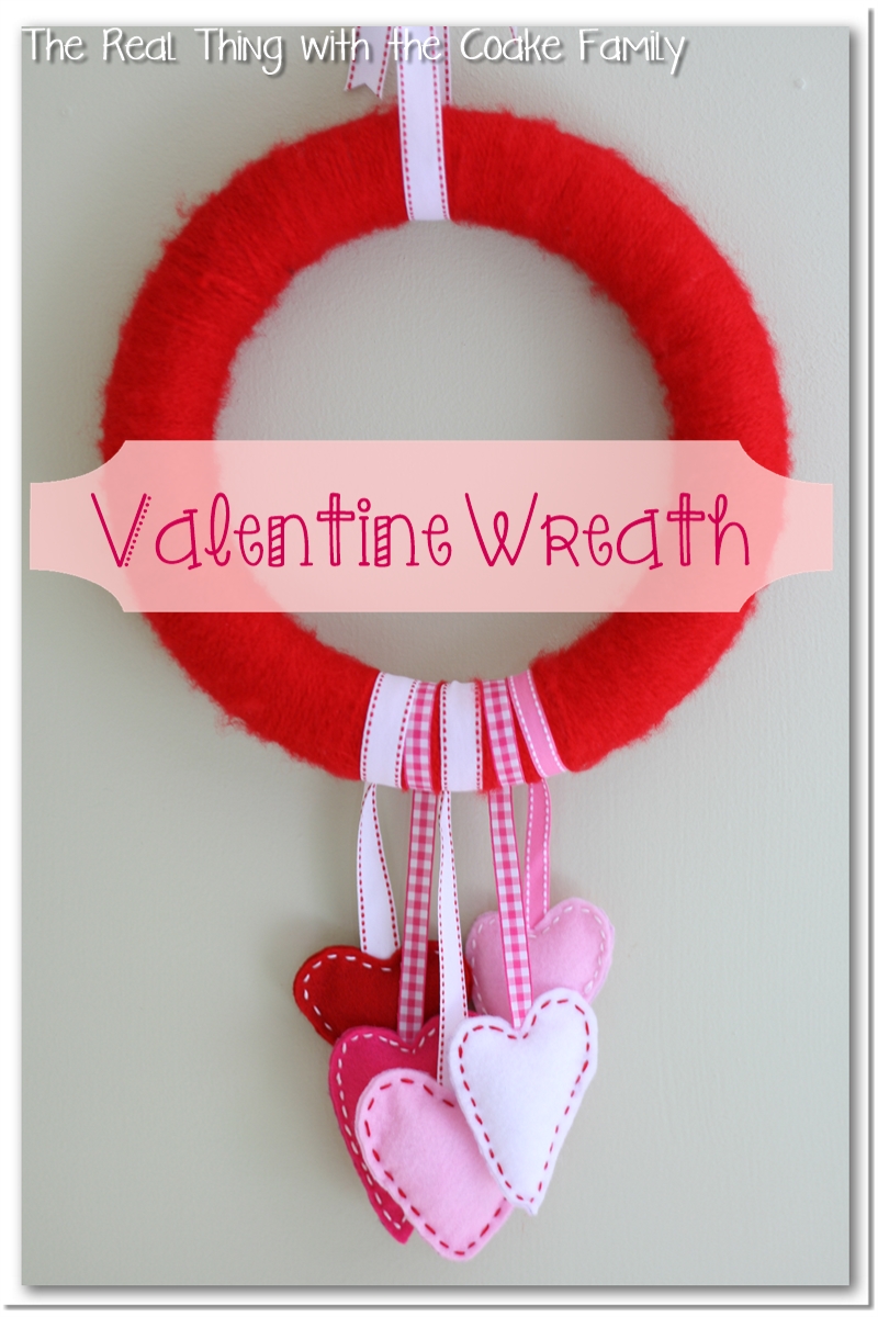 Valentine Wreath with Felt Hearts {Tutorial} The Real Thing with the