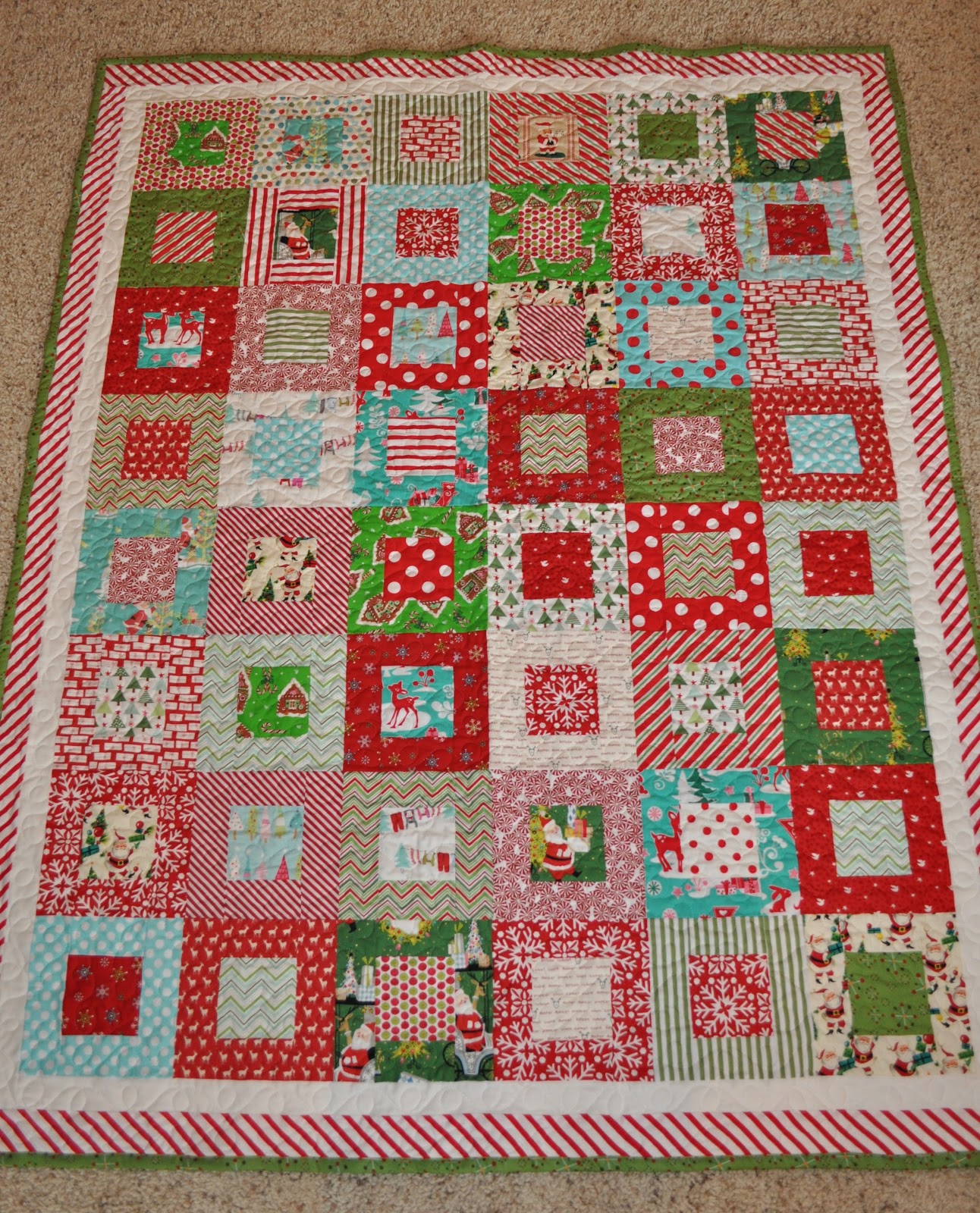 The Little Fabric Blog My Mom's Christmas Quilt