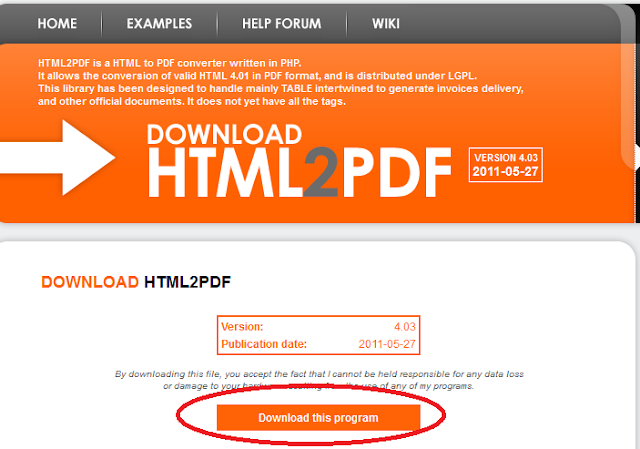 Menggunakan HTML2PDF