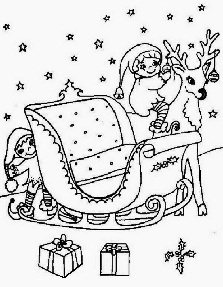 Slitta Babbo Natale Da Colorare