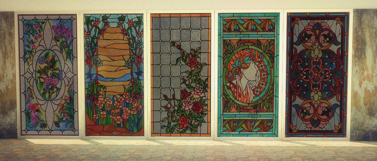 Sims 4 CC's The Best 22 Stained Glass Windows by Daer0n