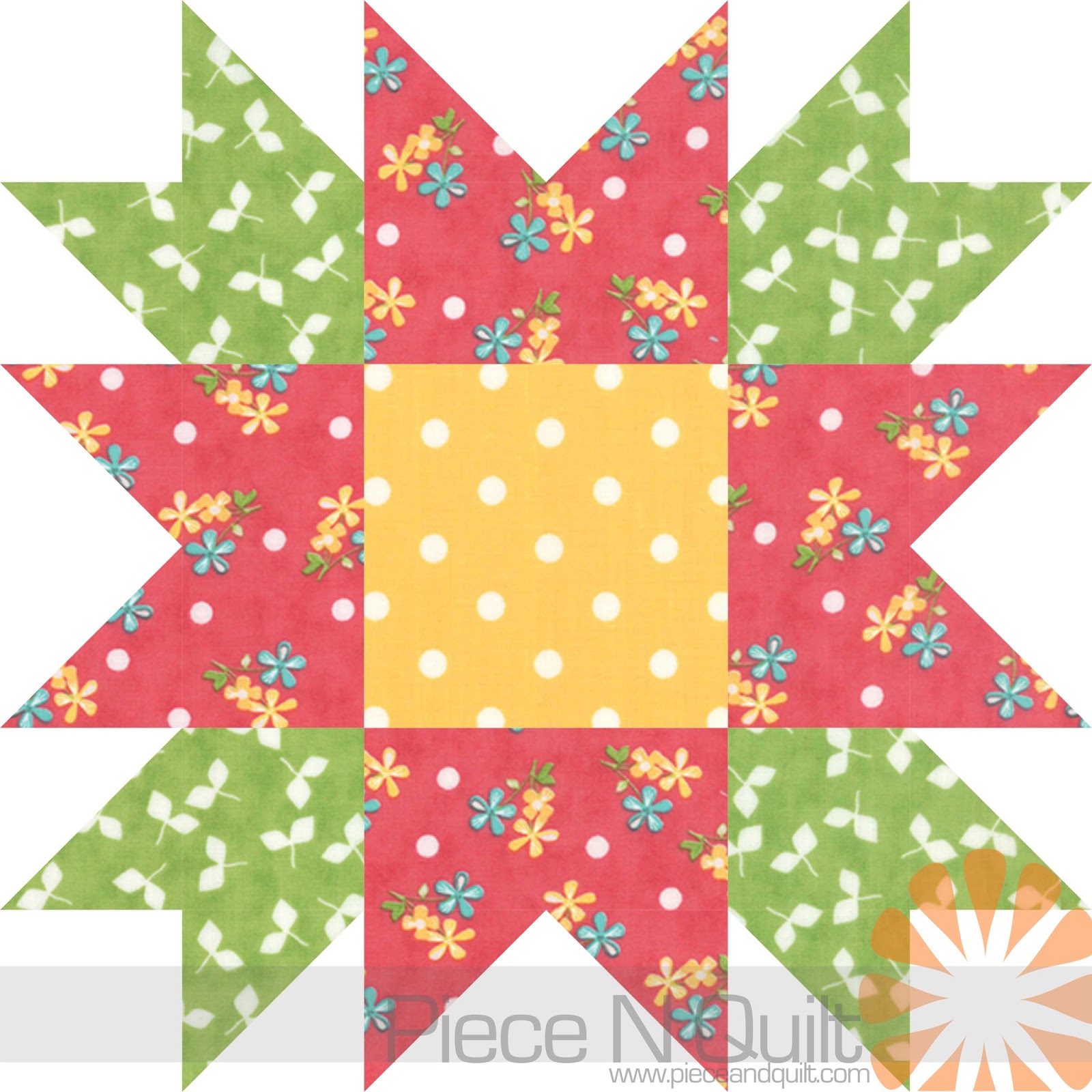 Piece N Quilt: Flower Star Quilt Pattern - The Battle Against Breast Cancer