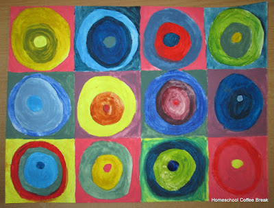 Kandinsky Color Mixing on the Virtual Refrigerator art link-up hosted by Homeschool Coffee Break @ kympossibleblog.blogspot.com #art  #VirtualFridge