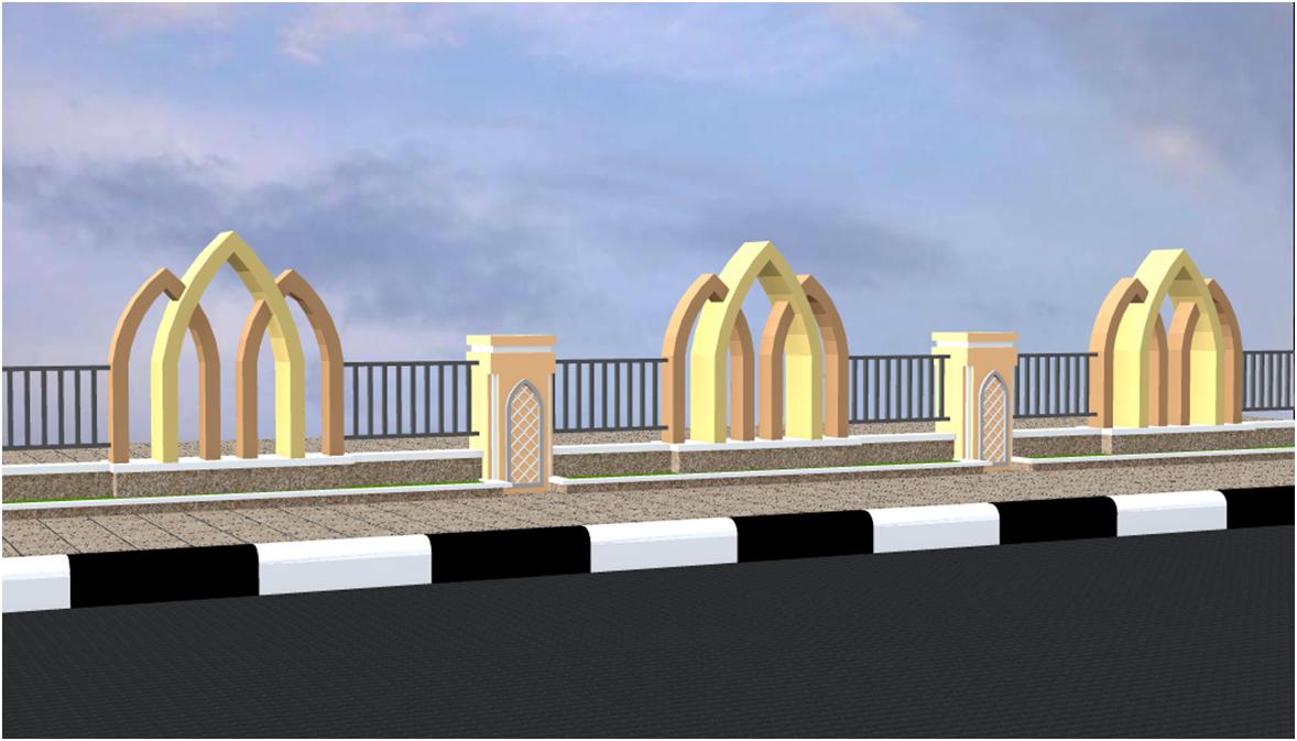 Hr Virtual D Sign Studio Usulan Desain Pagar Dan Gerbang Masuk Masjid Agung Baiturrahman Limboto