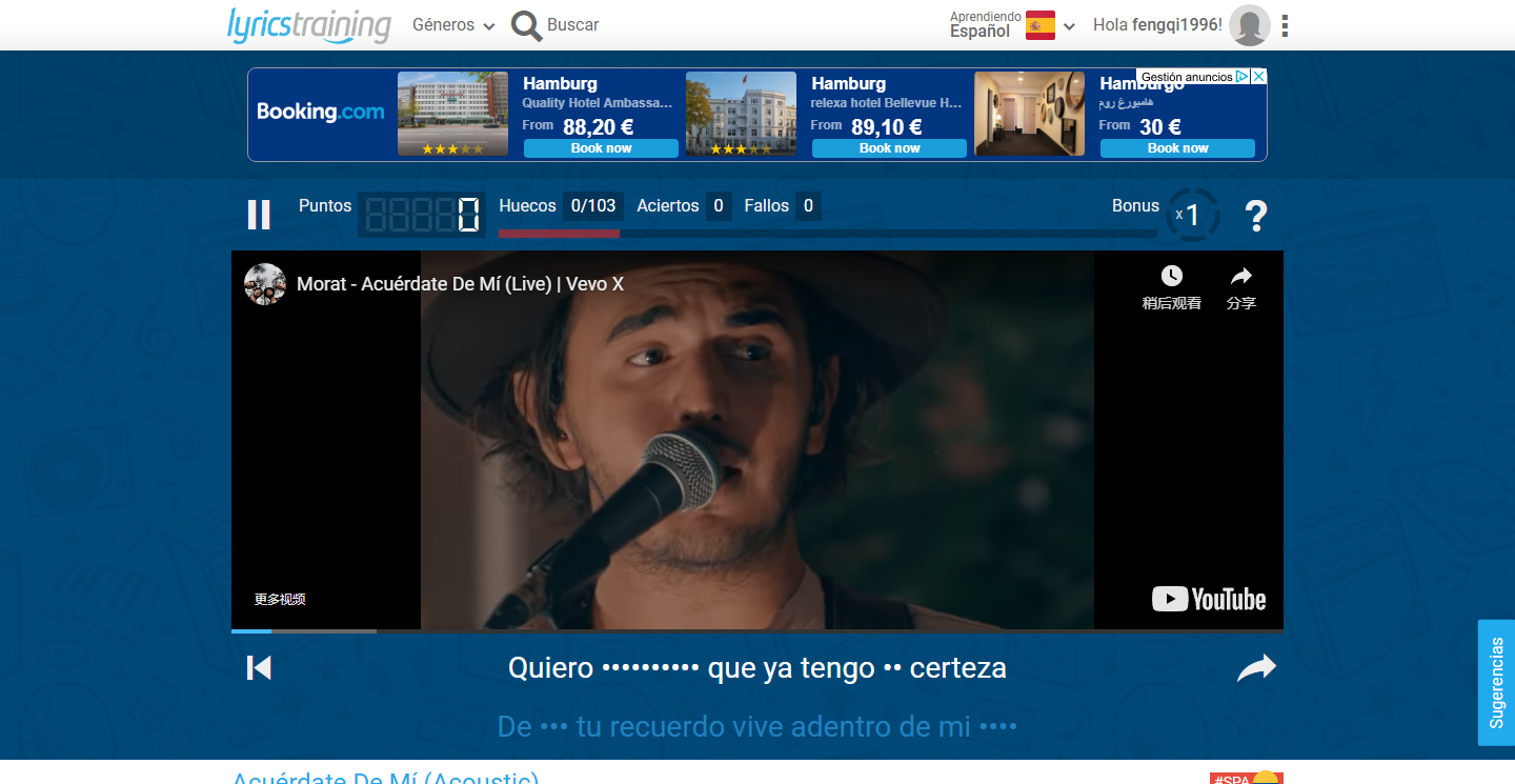 Lyricstraining learn languages with music
