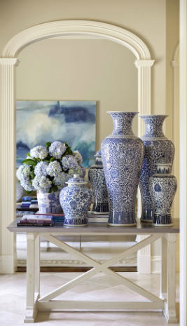 Splash Of Lime Blue White Tuesday Gorgeous Vase Tall Blue White Vases Annnndddd Hydrangeas I Ll Take It