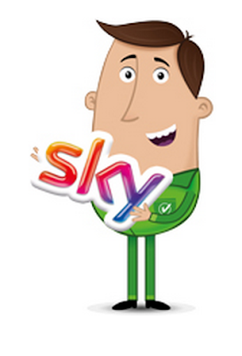 Miles Better, Good Garage Scheme character holds SKY TV logo