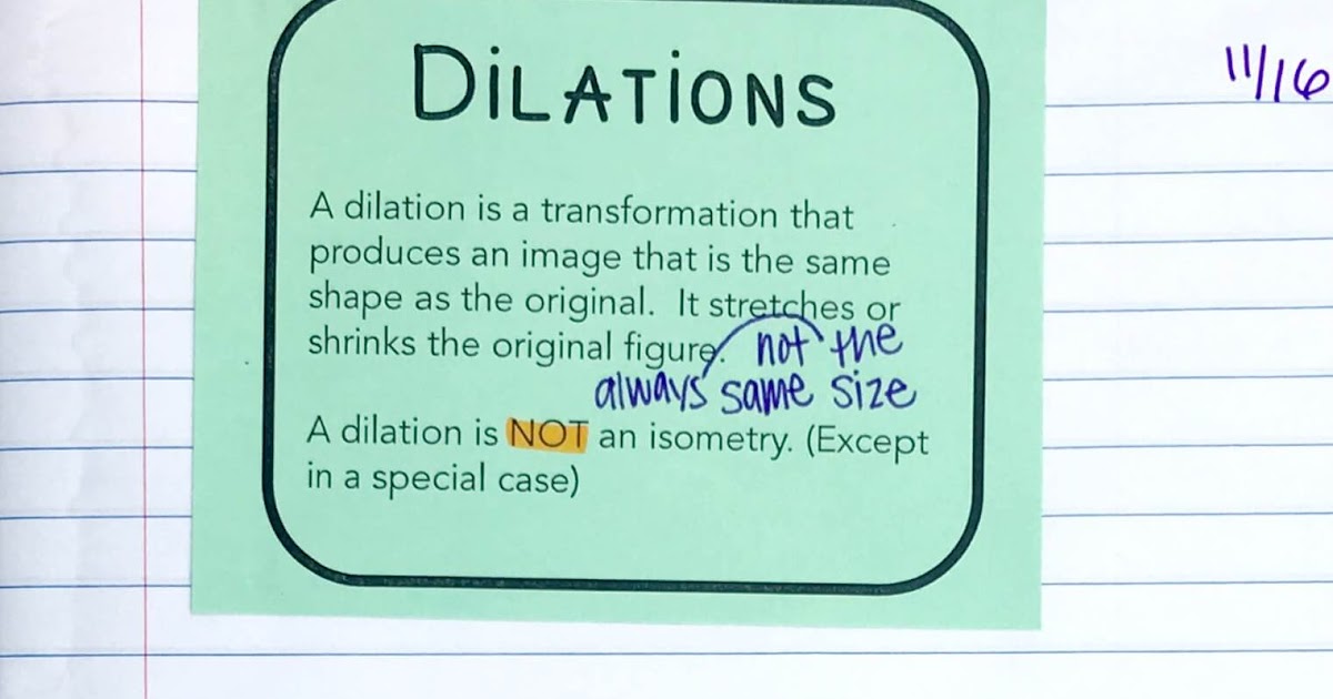 Dilations And Symmetry INB Pages Mrs E Teaches Math