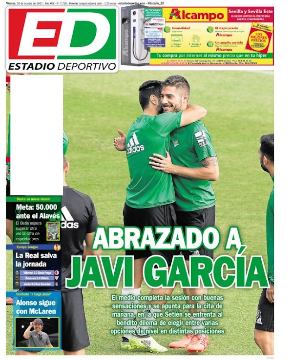 Betis, Estadio Deportivo: "Abrazados a Javi García"