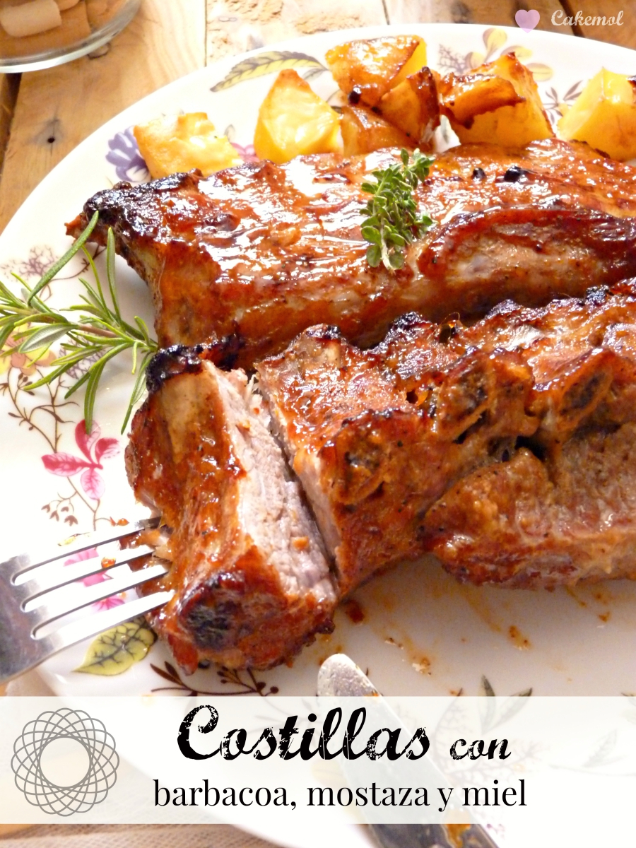 costillas de cerdo al horno miel y mostaza