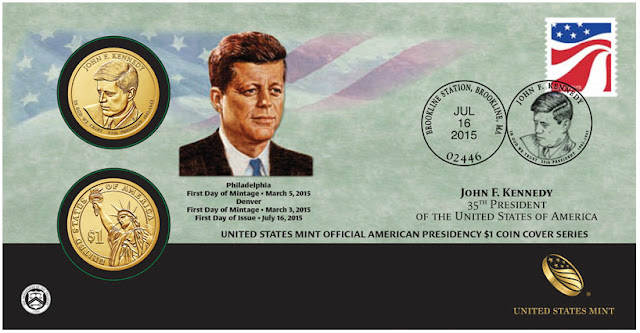 President John F. Kennedy 2015 One Dollar Coin Cover