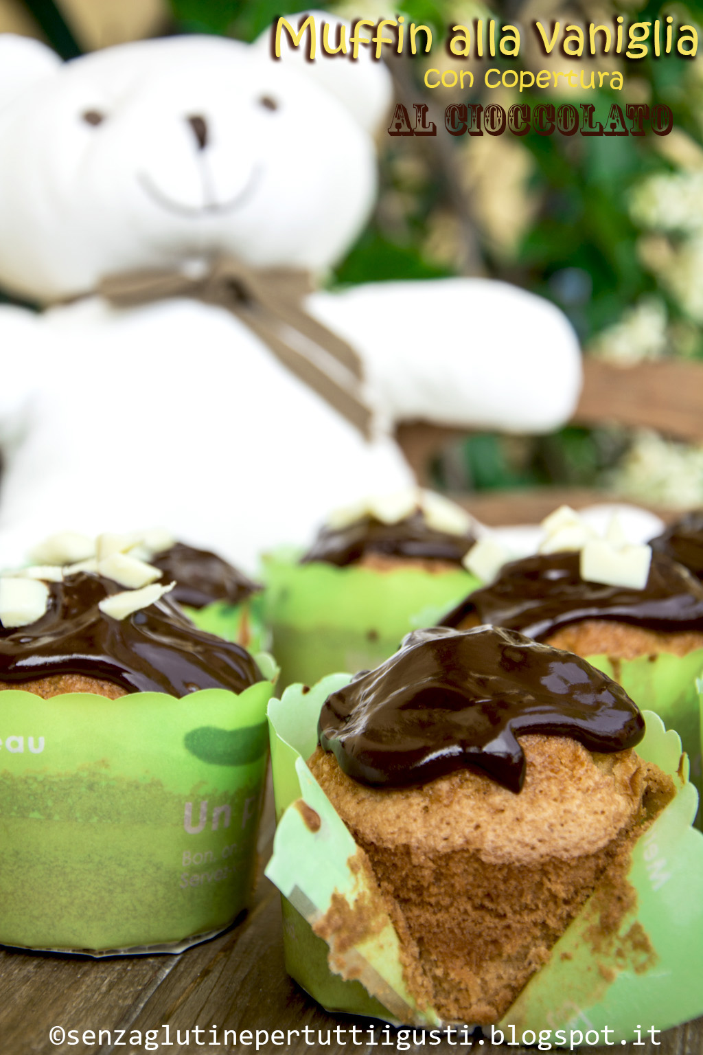 muffin alla vaniglia senza glutine con copertura al cioccolato (con bimby)