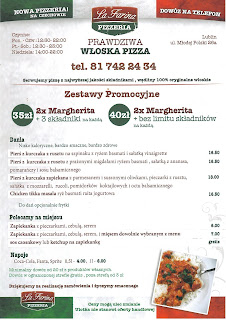 Pizzeria La Farina Lublin Ulotka