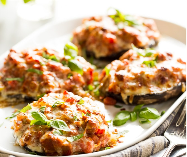 Sausage Stuffed portobello Mushrooms #dinnerrecipe