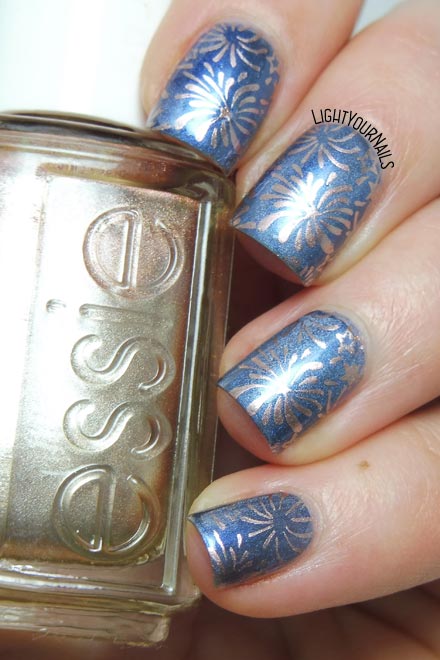 Fireworks stamping nail art feat. BeautyBigBang BBB-XL-032 stamping plate fuochi d'artificio #nailart #stamping #nailstamping #nails #lightyournails #unghie