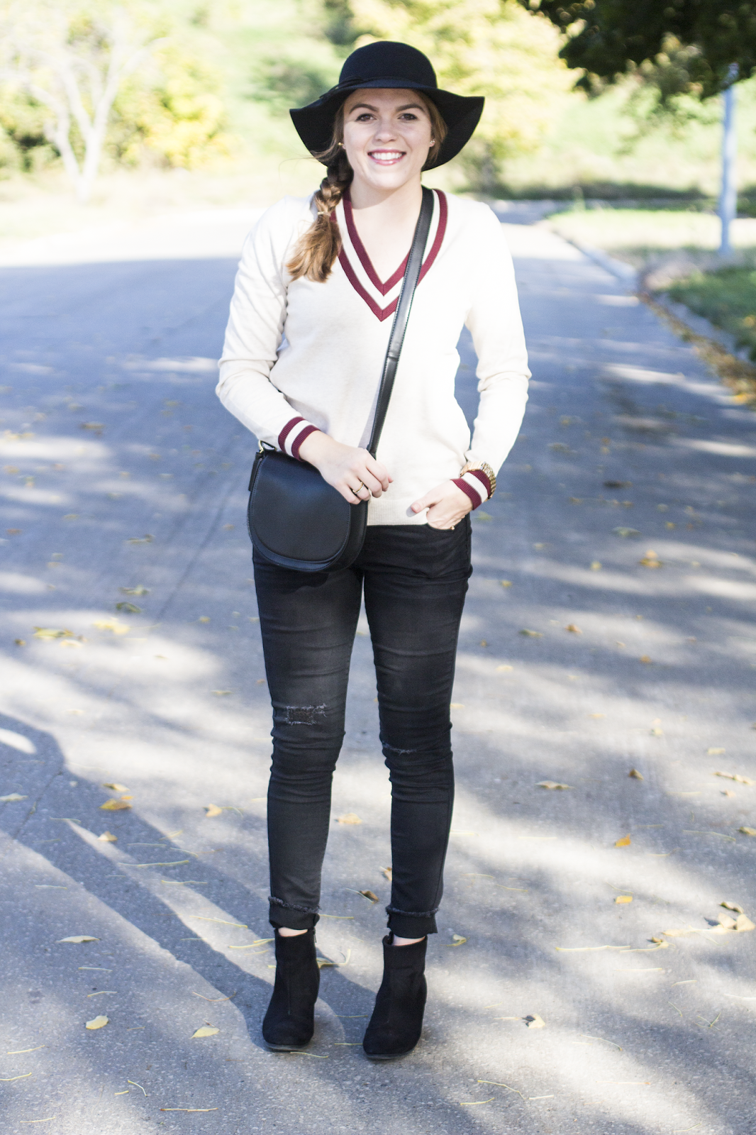 Varsity Sweater and Black Denim - Tay Meets World