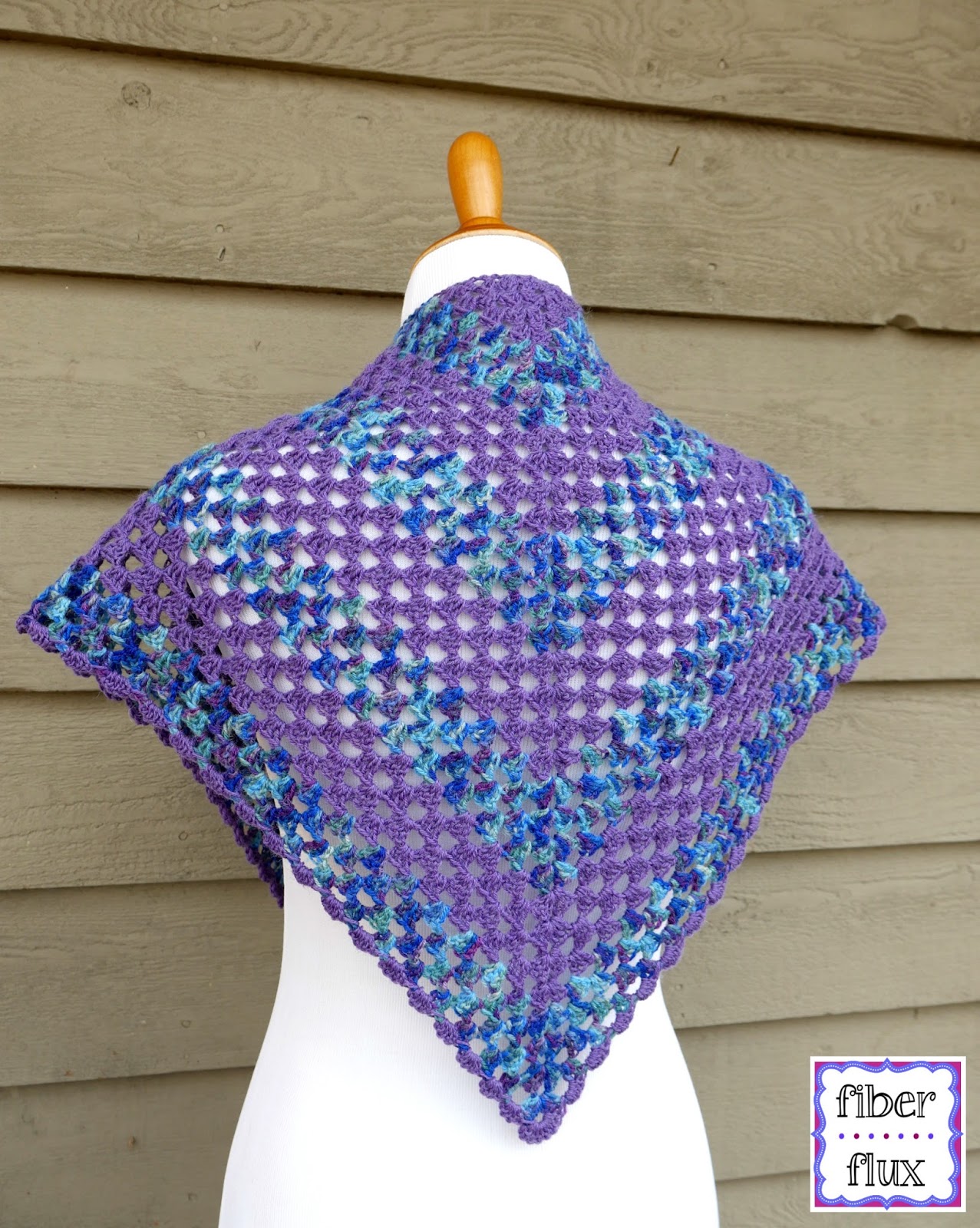 Fiber Flux Free Crochet Pattern...Larkspur Shawlette!
