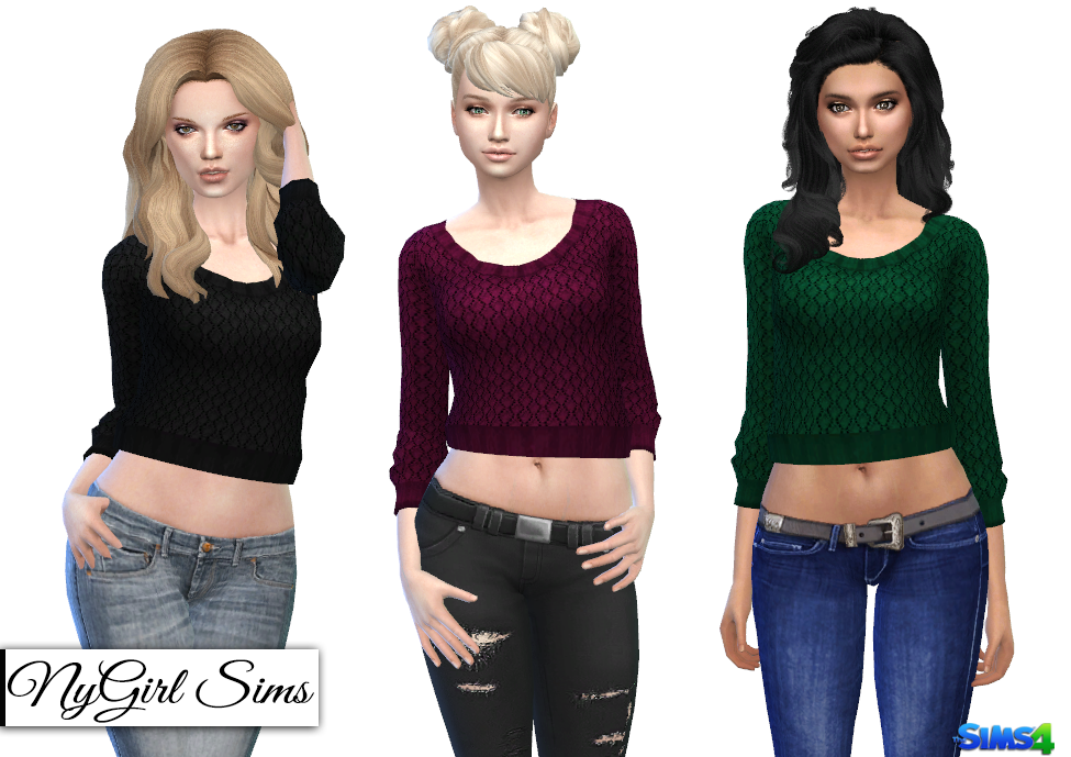 NyGirl Sims 4: Knitted Crop Sweaters