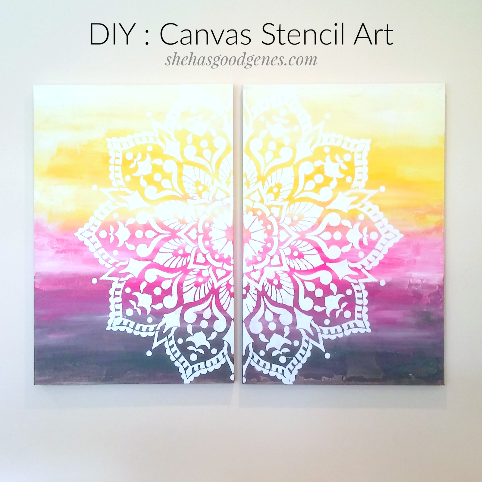Diy Stenciled Canvas Art Forever Orchard