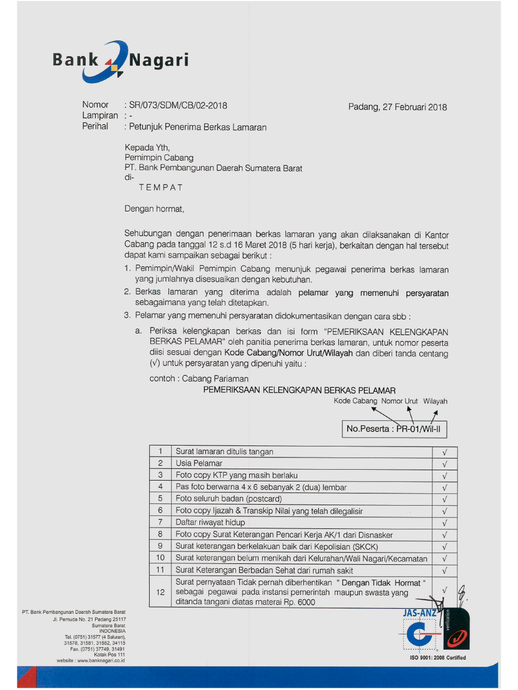 Lowongan Kerja Bank Nagari Sumatera Barat Akses Kerja