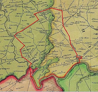 The Lower Red Clay Valley outlined in red.