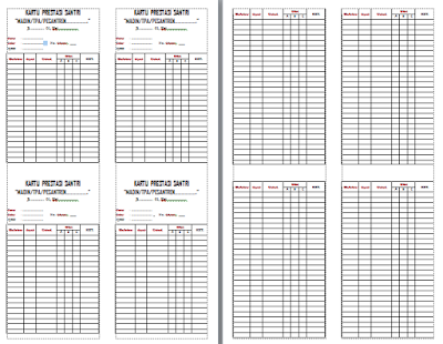 Format Kartu Prestasi Mengaji yang kedua