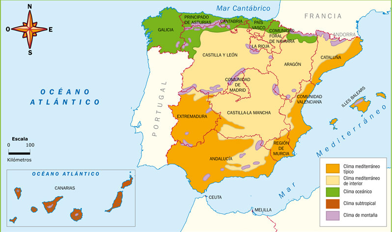 Mapa climas de España