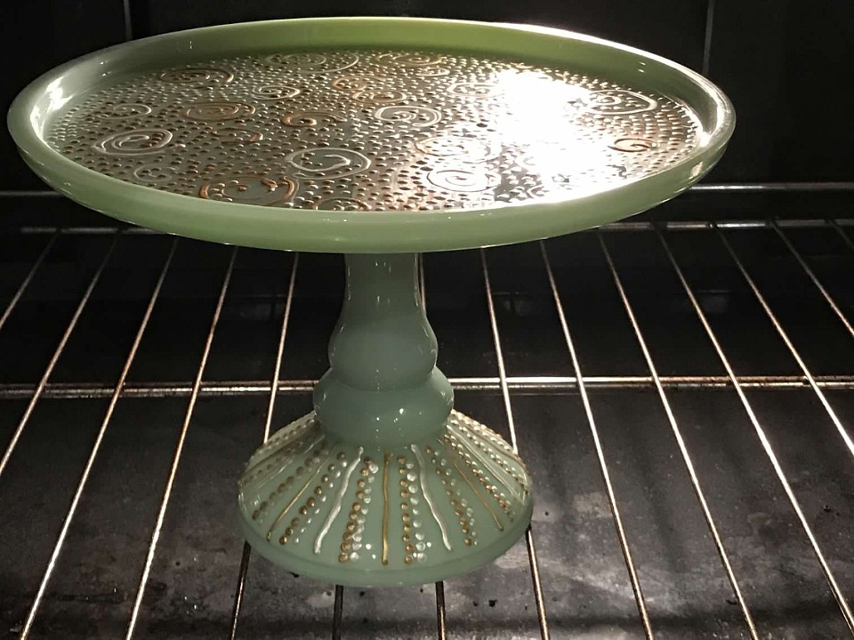 2 Soul Sisters Art Ed Glass Painted Cake Stand