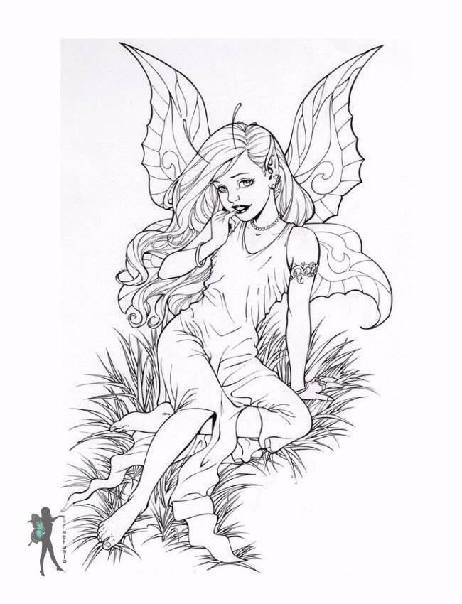 dark fantasy fairies coloring pages - photo #7