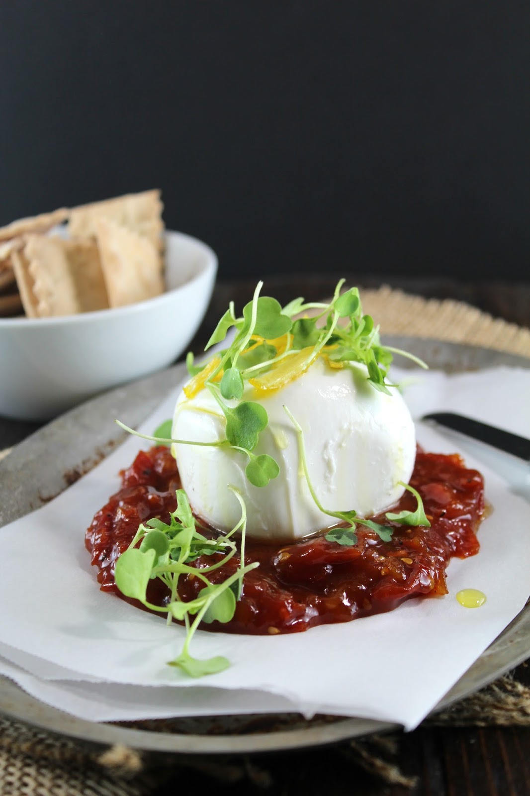 Authentic Suburban Gourmet Tomato Jam with Burrata Friday Night Bites