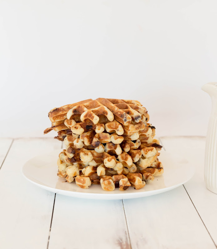 Milk and Honey Chocolate Chip Buttermilk Waffles with Maple Peanut