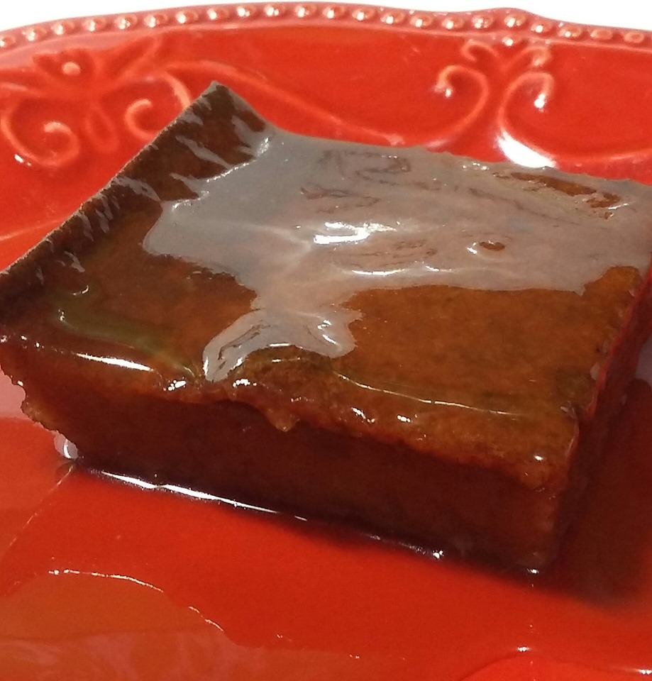 Persimmon Pudding w/ brown sugar syrup