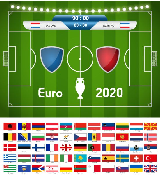 Panel de Resultado y Marcadores Eurocopa de fútbol 2020