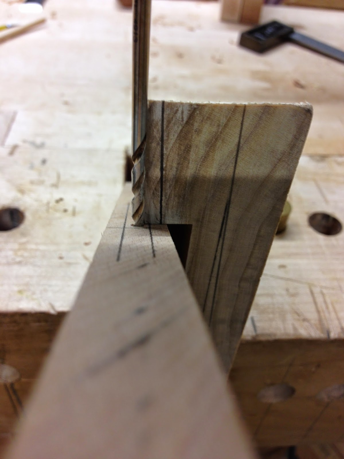 Caleb James Chairmaker Planemaker Drilling The Mortise On A Moulding