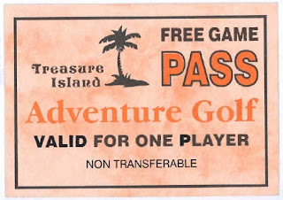 Free Game Pass from the Treasure Island Adventure Golf course in Southsea