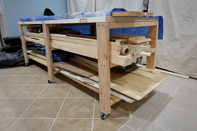 rolling table built from door