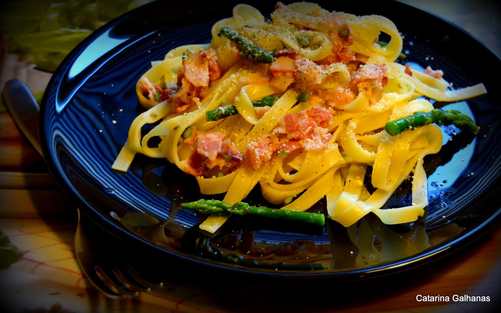 What´s cooking TAGLIATELLE WITH ASPARAGUS, PANCETTA & PARMESAN