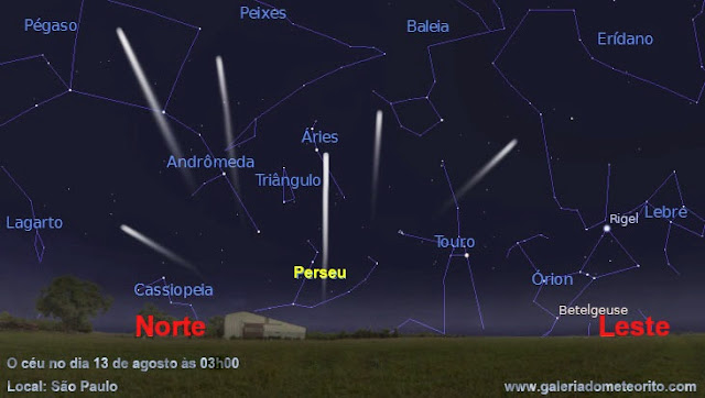 Radiante - chuva de meteoros perseidas