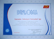 Diploma Asociatiei "Voluntarii Normalisti"