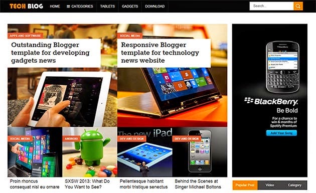 Tech Blog Blogger Template Blogger Templates Gallery