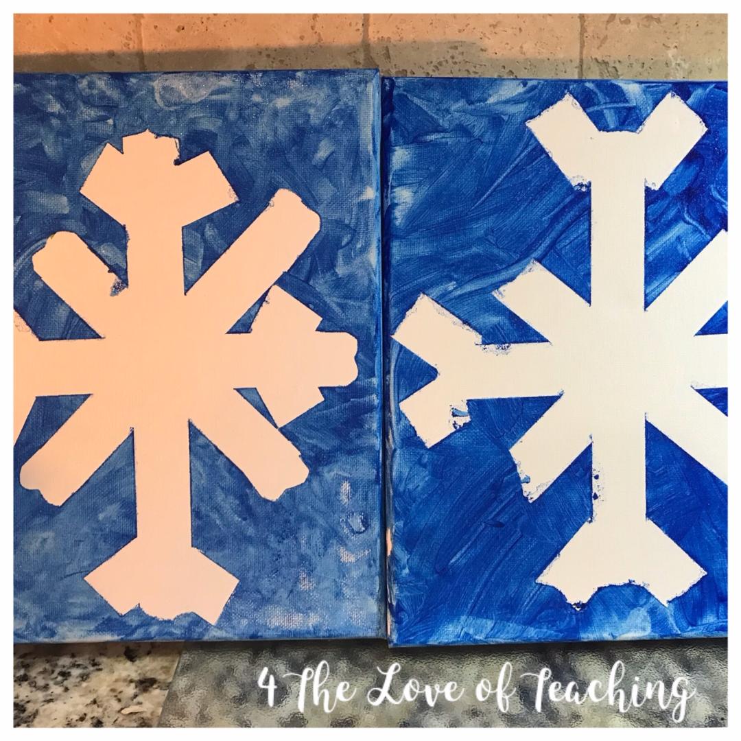 Snowflake Canvas Painting For the Love of Teaching