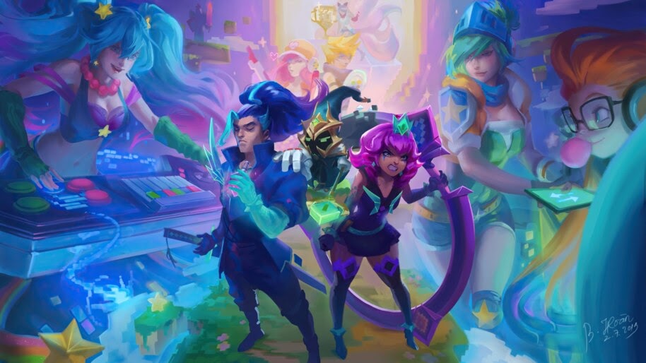 LoL, Arcade, Battle Boss, Skins, Yasuo, Veigar, Qiyana, Riven, Zoe,
Sona, 4K, #7.1799