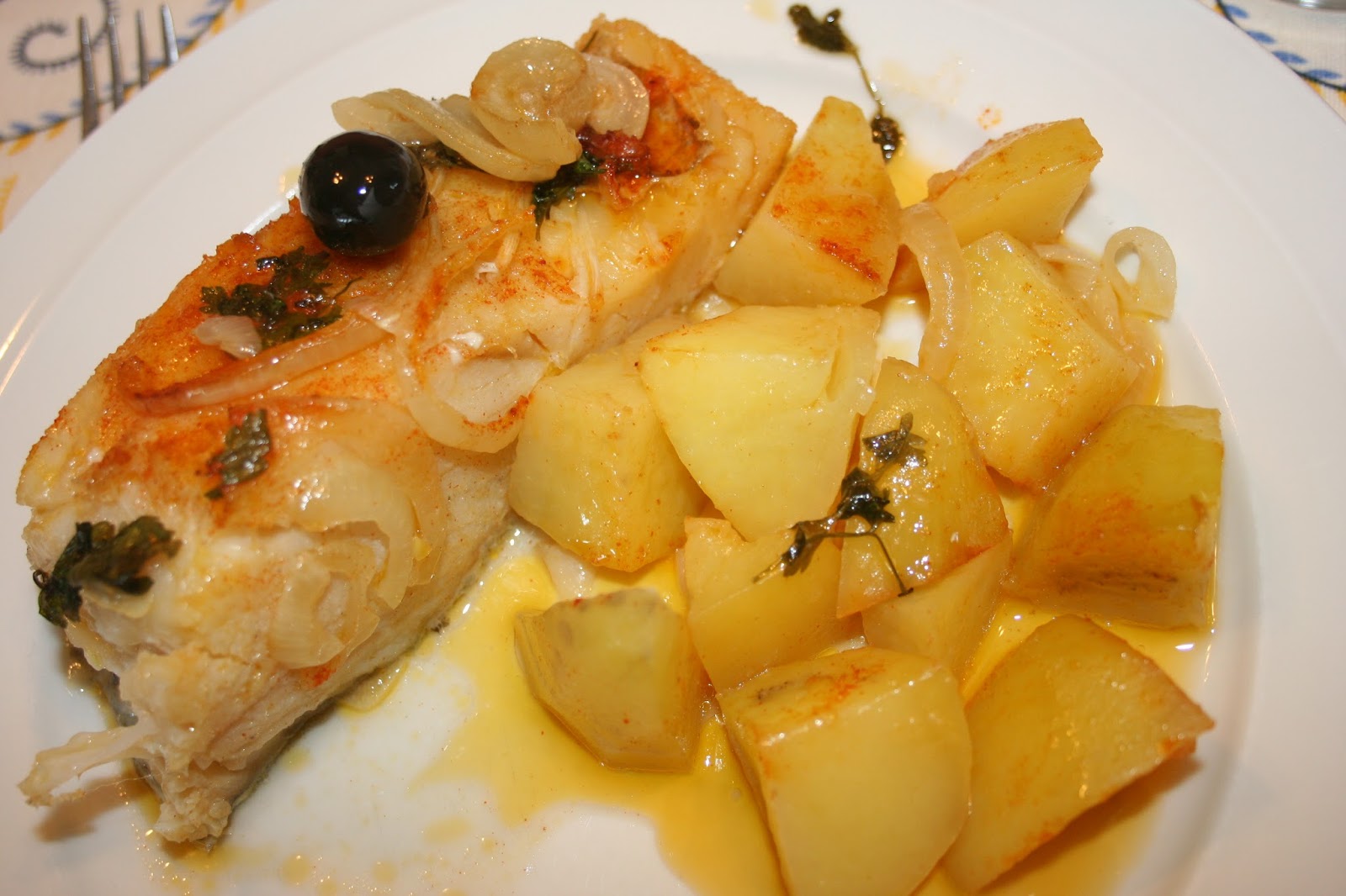 Bacalhau assado no forno simples